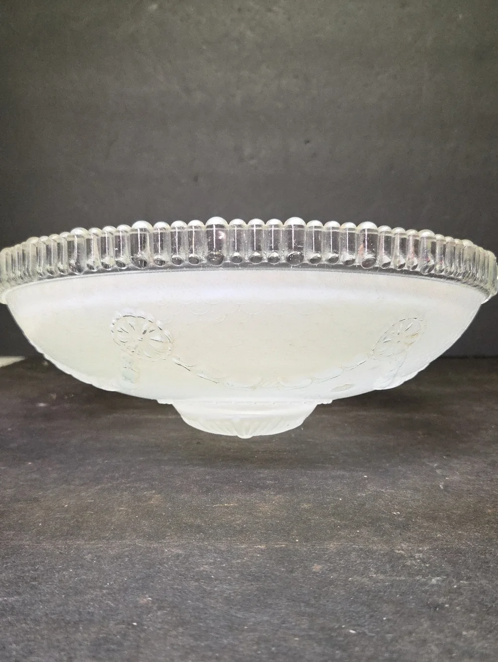 Vintage Art Deco or MCM Glass Ceiling Cover Light Shade